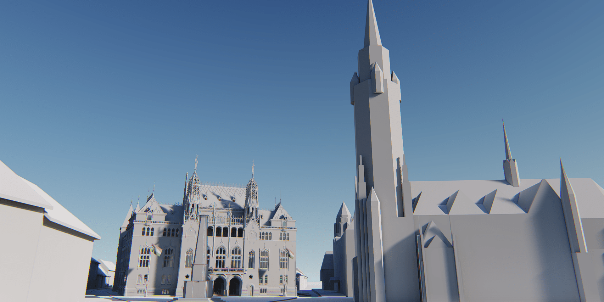 Pénzügyminisztérium a Szentháromság tér felől a Mátyás-templommal