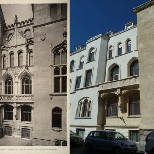 Homlokzati részlet az Országház utcáról