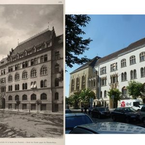 Hess András tér felőli homlokzati részlet